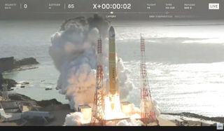 A Japanese H3 rocket launches the Michibiki 5 navigation satellite from Tanegashima Space Center on Dec. 21, 2025. The rocket suffered a problem with its second stage, resulting in a failure.